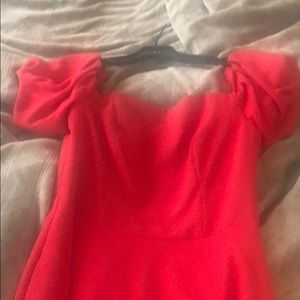 Black halo red dress